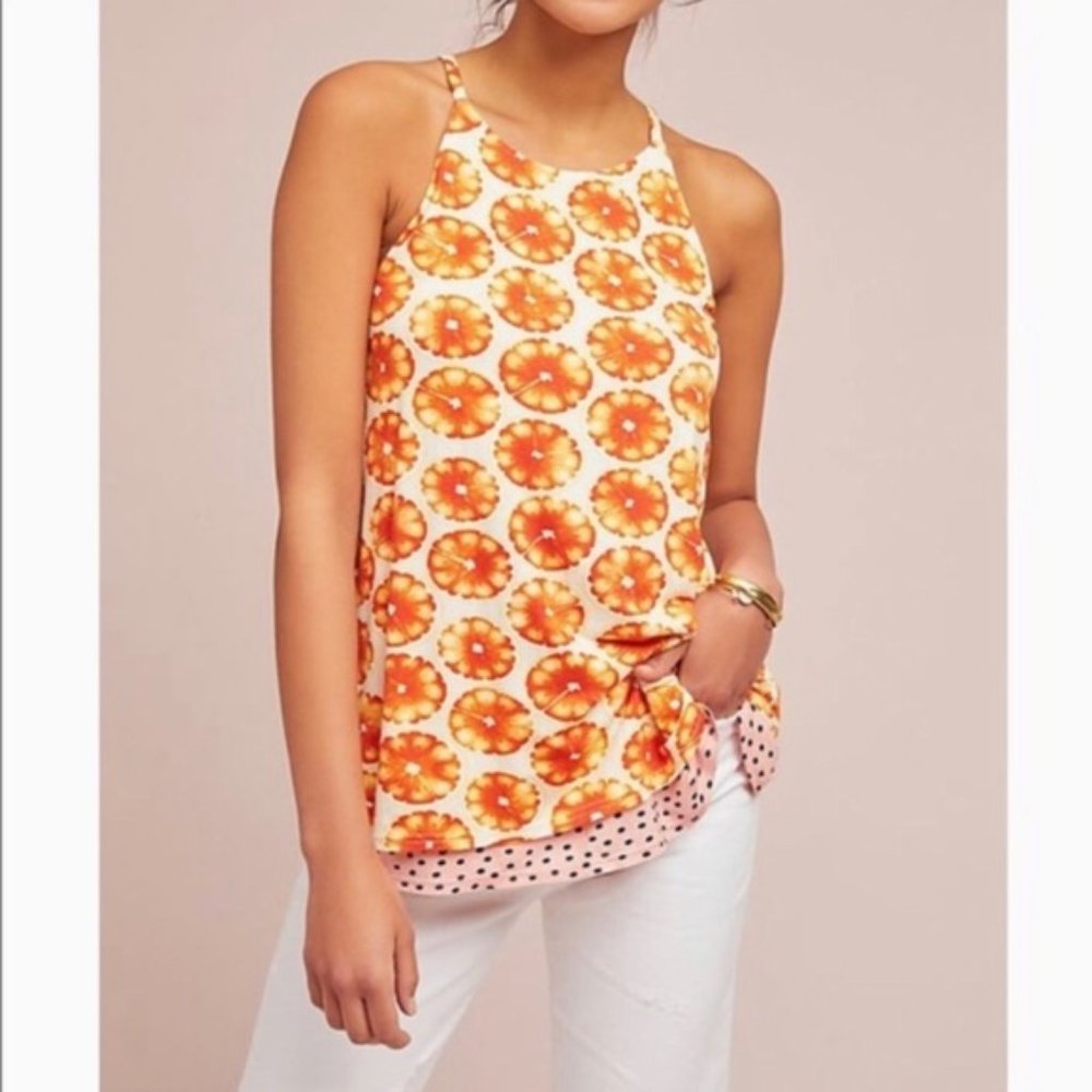 Anthropologie Porridge Layered Oranges Tank Top